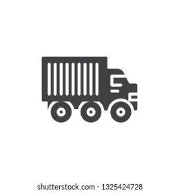 Lorry truck vector icon. filled flat sign for mobile concept and web design. Delivery truck glyph icon. Construction machines symbol, logo illustration. Pixel perfect vector graphics