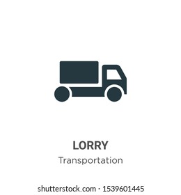 Lorry vector icon on white background. Flat vector lorry icon symbol sign from modern transportation collection for mobile concept and web apps design.