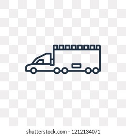 Lorry vector outline icon isolated on transparent background, high quality linear Lorry transparency concept can be used web and mobile