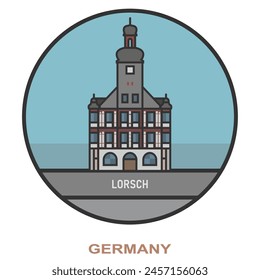 Lorsch. Cities and towns in Germany. Flat landmark