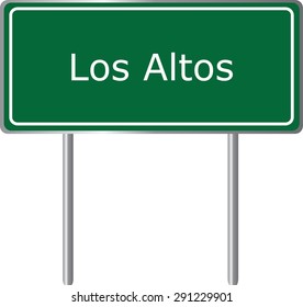 Los Altos , California, road sign green vector illustration, road table, USA city