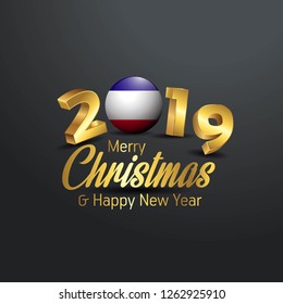 Los Altos Flag 2019 Merry Christmas Typography. New Year Abstract Celebration background