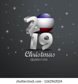 Los Altos Flag 2019 Merry Christmas Typography. New Year Abstract Celebration background