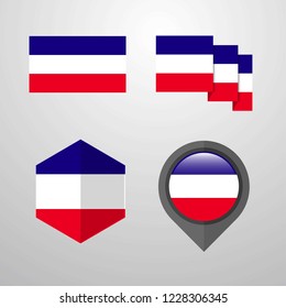 Los Altos flag design set vector