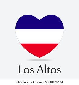 Los Altos Flag in Heart Shape