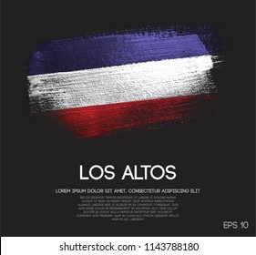 Los Altos Flag Made of Glitter Sparkle Brush Paint Vector