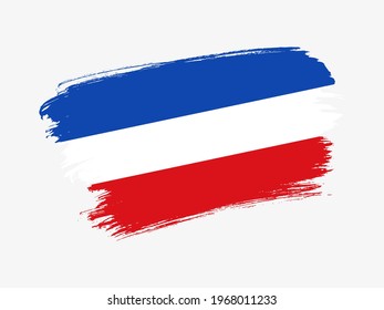 Los Altos flag made in textured brush stroke. Patriotic country flag on white background