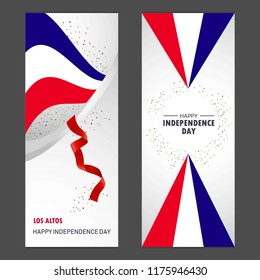 Los Altos Happy independence day Confetti Celebration Background Vertical Banner set