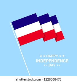 Los Altos Independence day typographic design with flag vector