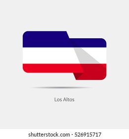 Los Altos national flag on a white background with shadow. vector illustration