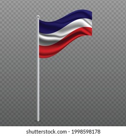 Los Altos waving flag on metal pole. Vector illustration.