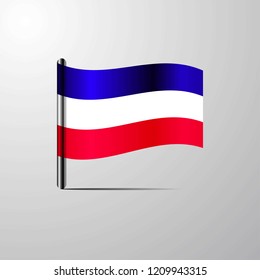 Los Altos waving Shiny Flag design vector