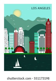 Los Andgeles city. California. Vector