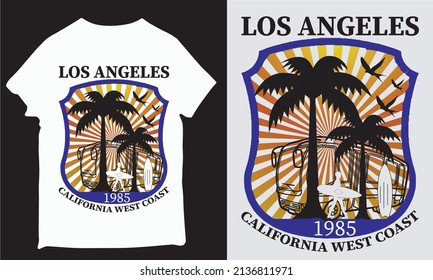 los Angeles 1985 California west t-shirt design