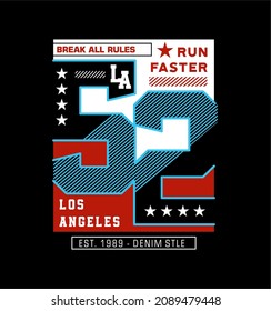 los angeles 52 design typography vector t shirt graphics