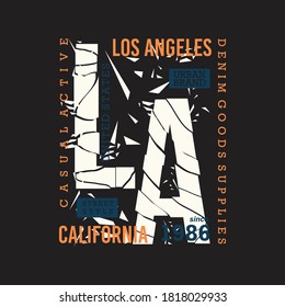 los angeles abstract graphic t shirt typography vector illustration urban denim vintage