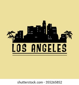 Los Angeles, Abstract Skyline Symbol, Vector Illustration