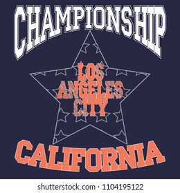 Los Angeles Athletics typography stamp, California t-shirt vector emblem graphics, vintage sport wear design illustration