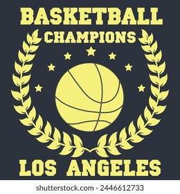 Los Angeles, Basketball-Typografie für Design-Kleidung. Grafiken für Druckprodukt, T-Shirt, Vintage-Sportbekleidung