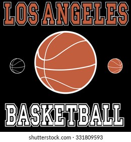 Los angeles basketball typography, t-shirt graphics. Vector illustration