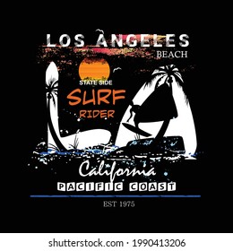 los angeles beach slogan tee graphic typography for print,illustration,t shirt,stock vector,arts