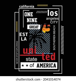  los angeles beach slogan tee graphic typography for print t shirt illustration vector art vintage