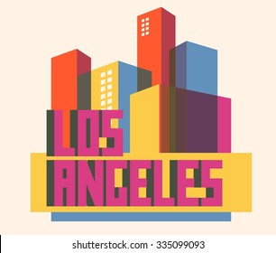 Los Angeles beautiful city in world. Vector illustration