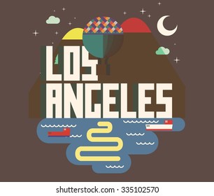 Los Angeles beautiful city in world. Vector illustration