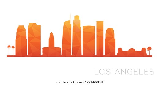 Los Angeles, CA, USA Low Poly Skyline Clip Art City Design. Geometric Polygon Graphic Horizon Icon. Vector Illustration Symbol.