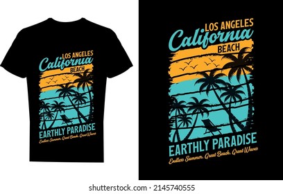 Los Angeles California Beach Earthly Paradise Stock Vector (Royalty ...