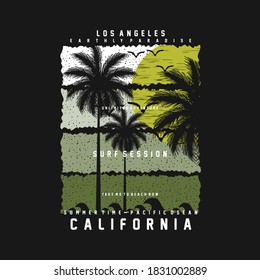 Los Angeles California Beach Graphic T Shirt Design Typography Vector Illustration Urban Style For Ready Print