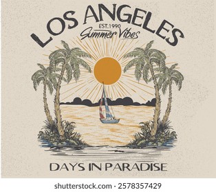 Los angeles, California beach vibes artwork. Surf club design. Big wave artwork. Sunshine Surf club artwork.	