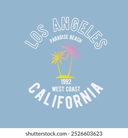 Los Angeles, California. blue vintage typography. Vector illustration design for fashion graphics, t-shirt prints.