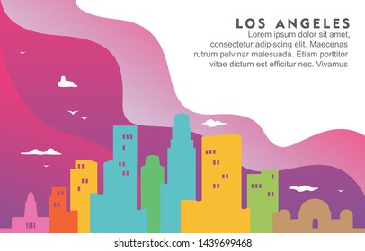 Los Angeles California City Building Cityscape Skyline Dynamic Background Illustration