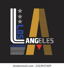 los angeles california city design typography vector illustration