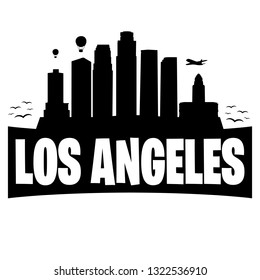 Los Angeles California. City Skyline. Silhouette Banner City. Design Vector. Famous Monuments.