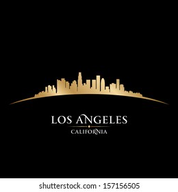 Los Angeles California City Skyline Silhouette. Vector Illustration