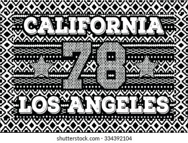 Los Angeles - California college sport bandana typography, t-shirt graphics, vectors