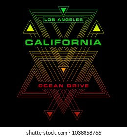 Los Angeles California colorful vector design for apparel and T-Shirt Design