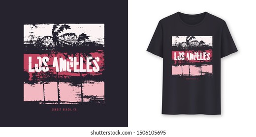 Los Angeles California graphic t-shirt vector design, typography.