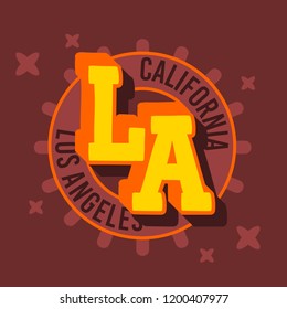 Los Angeles California  Label Sign  Logo  for t shirt or sticker Vector Image