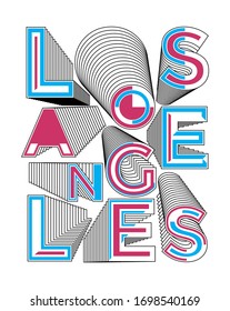 Los Angeles, California modern and stylish typography slogan. Colorful abstract design with the lines style. Vector for print tee shirt, typography, poster and other uses.