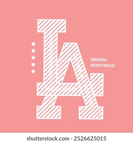 Los Angeles California. Pink vintage typography. vector illustration design for T-shirt prints.