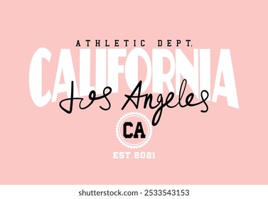 Los Angeles Califórnia citação tipografia. Design de ilustração vetorial para gráficos de moda, árvores de slogan, impressões de camisetas, cartazes, adesivos.