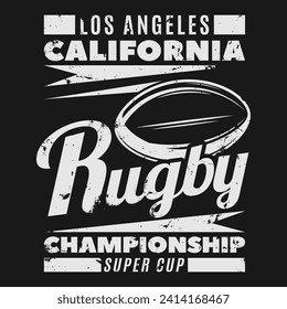 los angeles california rugby champlonship super cup illustrations with patches for t-shirts and other uses