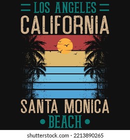 Los Angeles California santa monica tshirt design