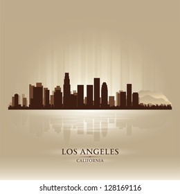 Los Angeles, California Skyline City Silhouette