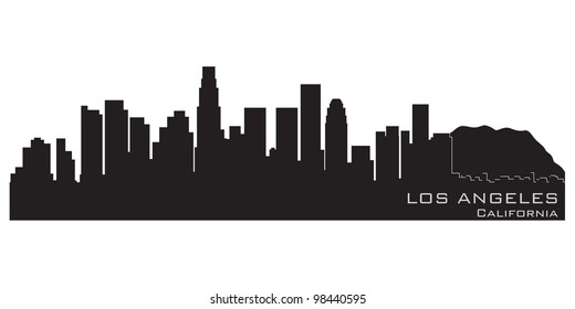 Los Angeles, California skyline. Detailed vector silhouette