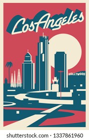 Los Angeles California Skyline postcard