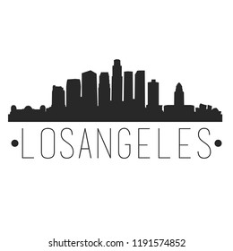 Los Angeles California Skyline Silhouette City Design Vector Famous Monuments Travel Landmark.